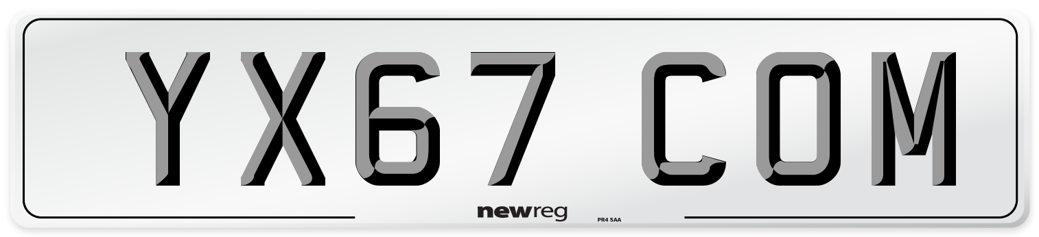 YX67 COM Number Plate from New Reg